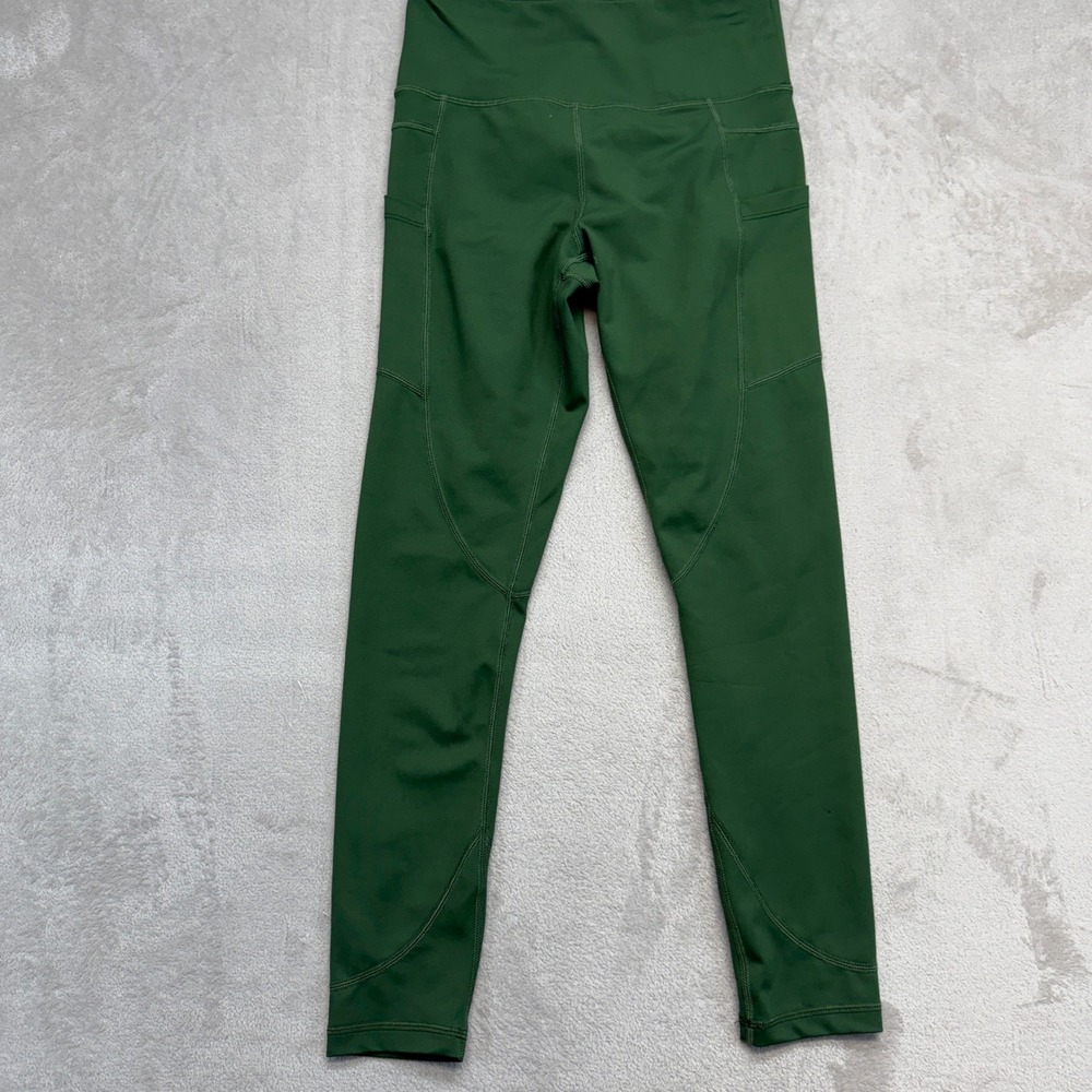 Zyia Active Pants Women's 4 Legging Green High Waisted Athletic Pockets Yoga Gym